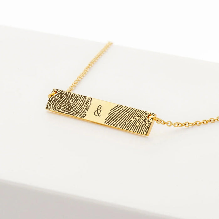 2 Fingerprint Bar Memorial Necklace-Jewelry-Anavia-Afterlife Essentials