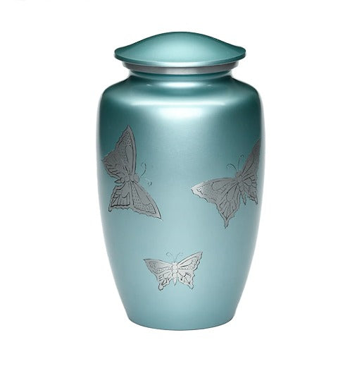 Classic Alloy with Butterflies Adult 220 cu in Cremation Urn-Cremation Urns-Bogati-Afterlife Essentials