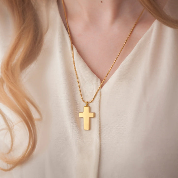 Premium Cross Memorial Necklace Cremation Jewelry-Jewelry-Anavia-Afterlife Essentials