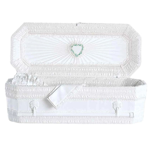 Premium Cloth Covered Wood Pet Casket - White-Pet Caskets-Titan Caskets-Afterlife Essentials