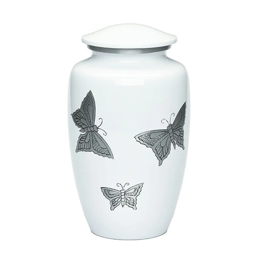 Classic Alloy with Butterflies Adult 220 cu in Cremation Urn-Cremation Urns-Bogati-Afterlife Essentials