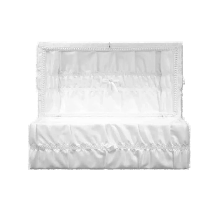 Cloth Covered Pet Casket - Full White-Pet Caskets-Titan Caskets-Afterlife Essentials
