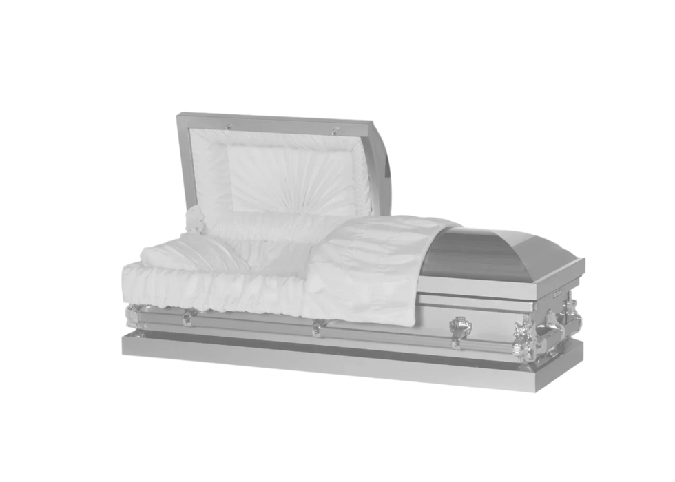 Steel Pet Casket - Silver-Pet Caskets-Titan Caskets-Afterlife Essentials