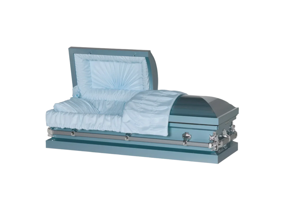 Steel Pet Casket - Light Blue-Pet Caskets-Titan Caskets-Afterlife Essentials