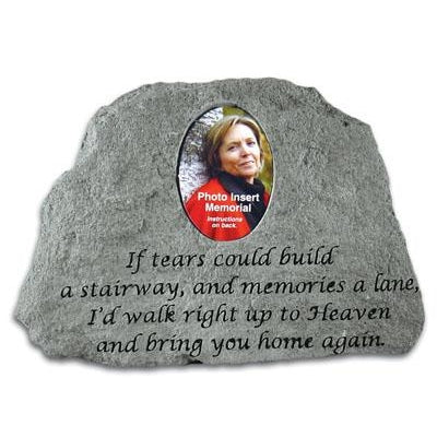 If tears could build…(w/ Photo Insert) Memorial Gift-Memorial Stone-Kay Berry-Afterlife Essentials