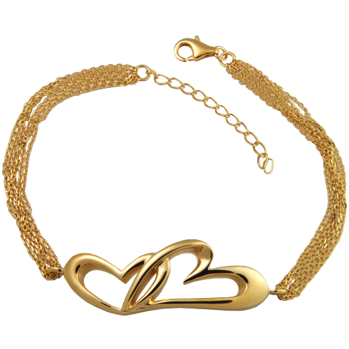 Linked In Love Bracelet Gold Plated Cremation Jewelry-Jewelry-New Memorials-Afterlife Essentials