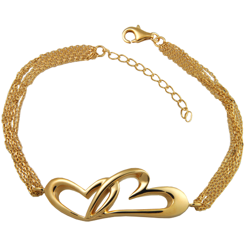 Linked In Love Bracelet Gold - Plated Cremation Jewelry-Jewelry-New Memorials-Afterlife Essentials