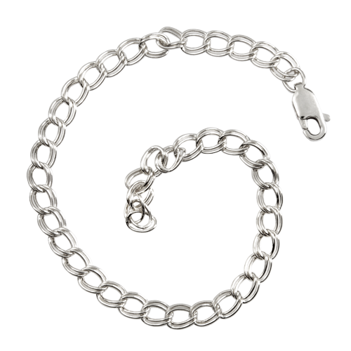 Sterling Double Link Bracelet- Pendant Sold Separately-Jewelry-New Memorials-Afterlife Essentials