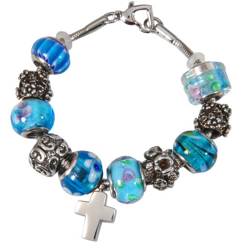 Remembrance Beads Celestial Blue Charm Bracelet Cremation Jewelry-Jewelry-New Memorials-Afterlife Essentials