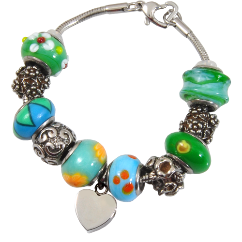 Remembrance Beads Eternal Green Charm Bracelet Cremation Jewelry-Jewelry-New Memorials-Afterlife Essentials