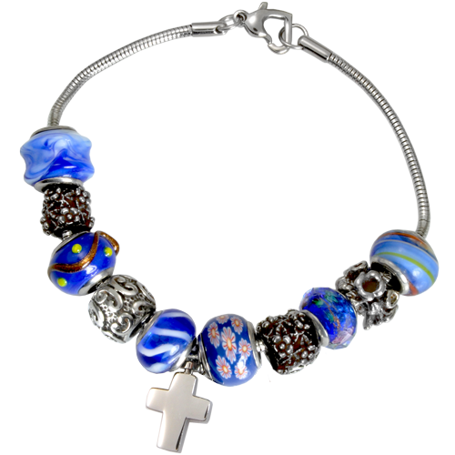 Remembrance Beads Nightfall Blue Charm Bracelet Cremation Jewelry-Jewelry-New Memorials-Afterlife Essentials