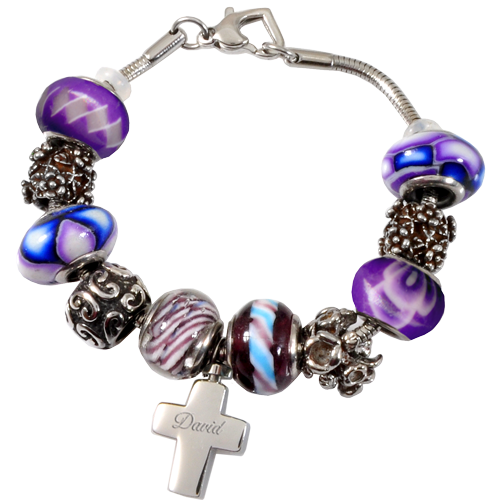 Remembrance Beads Forever Purple Charm Bracelet Cremation Jewelry-Jewelry-New Memorials-Afterlife Essentials