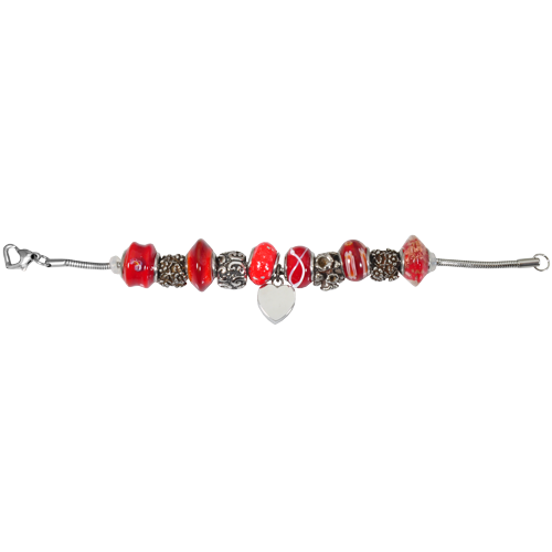 Remembrance Beads Vermilion Red Charm Bracelet Cremation Jewelry-Jewelry-New Memorials-Afterlife Essentials