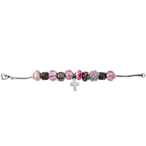 Remembrance Beads Pink Charm Bracelet Cremation Jewelry-Jewelry-New Memorials-Afterlife Essentials