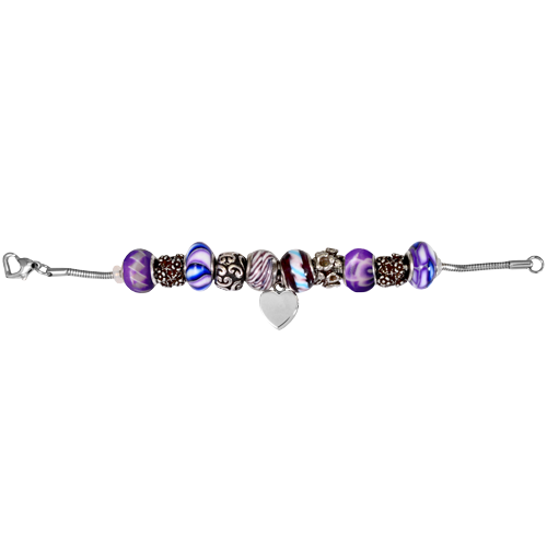 Remembrance Beads Forever Purple Charm Bracelet Cremation Jewelry-Jewelry-New Memorials-Afterlife Essentials