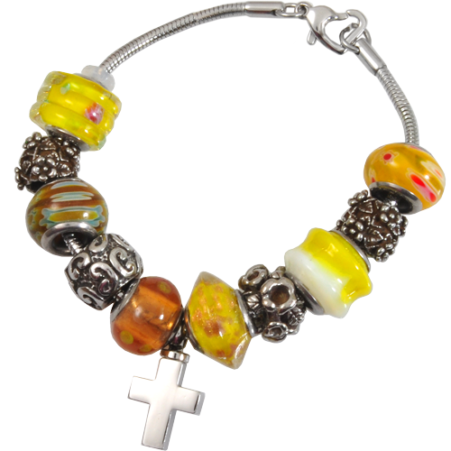 Remembrance Beads Sunshine Yellow Charm Bracelet Cremation Jewelry-Jewelry-New Memorials-Afterlife Essentials