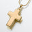 Large Cross Pendant Cremation Jewelry-Jewelry-Madelyn Co-Gold Vermiel-Free 24" Black Satin Cord-Afterlife Essentials