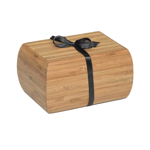 Medium Bamboo Urn-Curved Edges with Satin Ribbon-Cremation Urns-Bogati-Afterlife Essentials