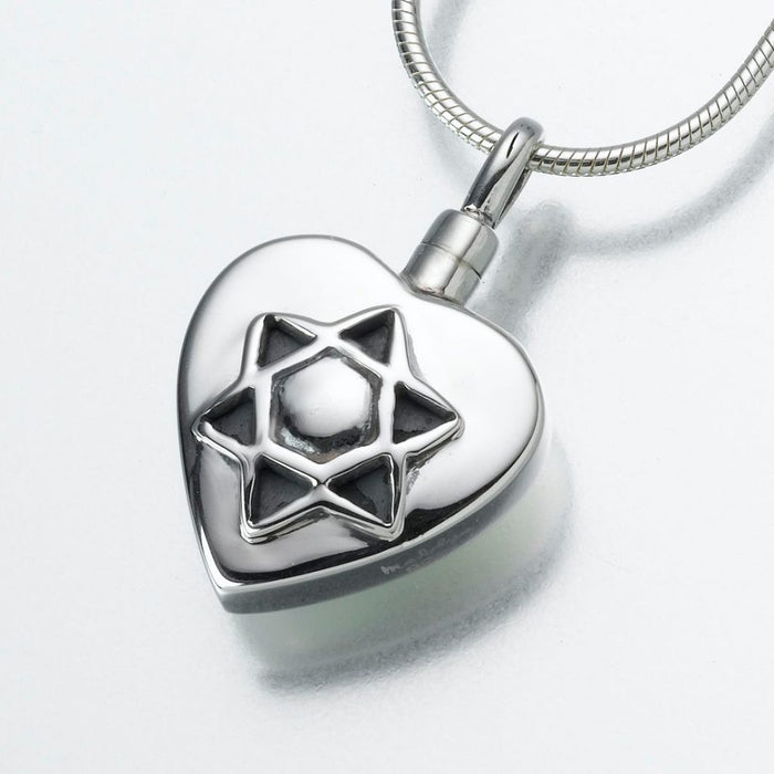 Star of David Pendant Cremation Jewelry-Jewelry-Madelyn Co-Sterling Silver-Free 24" Black Satin Cord-Afterlife Essentials