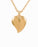 Gold Plated Leaf with Stones Heart Cremation Jewelry-Jewelry-Cremation Keepsakes-Afterlife Essentials