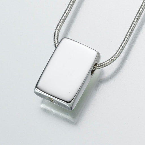 Slide Rectangle Pendant Cremation Jewelry-Jewelry-Madelyn Co-Sterling Silver-Free 24" Black Satin Cord-Afterlife Essentials