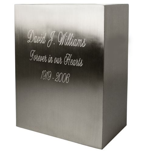 Rectangular Brushed Pewter Memorial Adult 200 cu in Cremation Urn-Cremation Urns-New Memorials-Afterlife Essentials