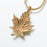 Maple Leaf Pendant Cremation Jewelry-Jewelry-Madelyn Co-Gold Vermiel-Free 24" Black Satin Cord-Afterlife Essentials