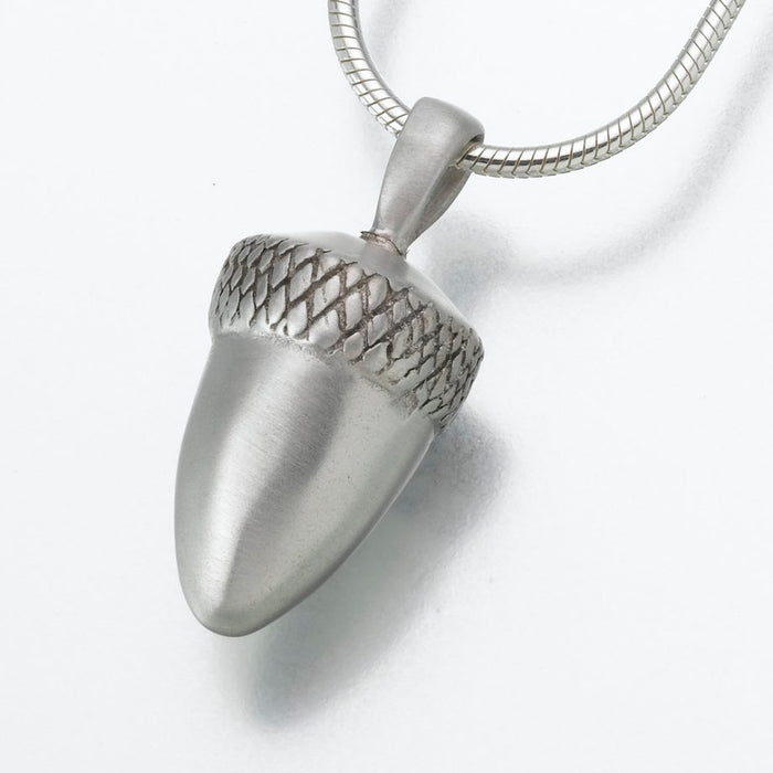 Acorn Pendant Cremation Jewelry-Jewelry-Madelyn Co-Sterling Silver-Free 24" Black Satin Cord-Afterlife Essentials