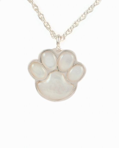 Sterling Silver Mother of Pearl Paw Cremation Jewelry-Jewelry-Cremation Keepsakes-Afterlife Essentials