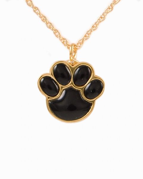 Gold Plated Onyx Paw Cremation Jewelry-Jewelry-Cremation Keepsakes-Afterlife Essentials