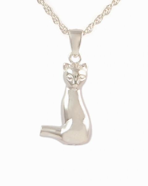 Sterling Silver Sitting Cat Cremation Jewelry-Jewelry-Cremation Keepsakes-Afterlife Essentials