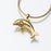 Dolphin Pendant Cremation Jewelry-Jewelry-Madelyn Co-14K Yellow Gold-Free 24" Black Satin Cord-Afterlife Essentials