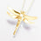 Dragonfly Pendant Cremation Jewelry-Jewelry-Madelyn Co-Gold Vermiel-Free 24" Black Satin Cord-Afterlife Essentials