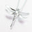 Dragonfly Pendant Cremation Jewelry-Jewelry-Madelyn Co-14K White Gold-Free 24" Black Satin Cord-Afterlife Essentials