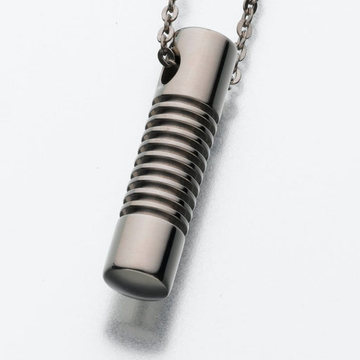 Titanium Cylinder Necklace Pendant Cremation Jewelry-Jewelry-Madelyn Co-Titanium-Free 24" Titanium Chain-Afterlife Essentials