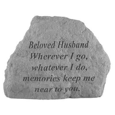 BELOVED HUSBAND Wherever I go… Memorial Gift-Memorial Stone-Kay Berry-Afterlife Essentials
