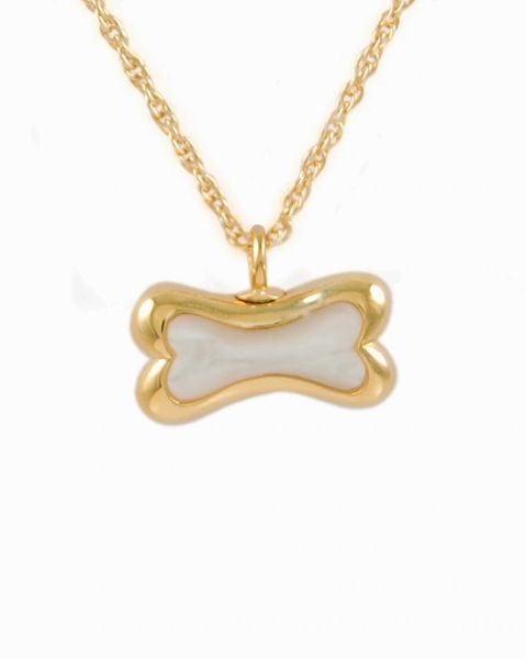 Gold Plated Bone with Mother of Pearl Cremation Jewelry-Jewelry-Cremation Keepsakes-Afterlife Essentials