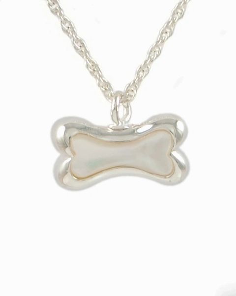 Sterling Silver Bone with Mother of Pearl Cremation Jewelry-Jewelry-Cremation Keepsakes-Afterlife Essentials