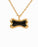 Gold Plated Bone with Onyx Stone Cremation Jewelry-Jewelry-Cremation Keepsakes-Afterlife Essentials