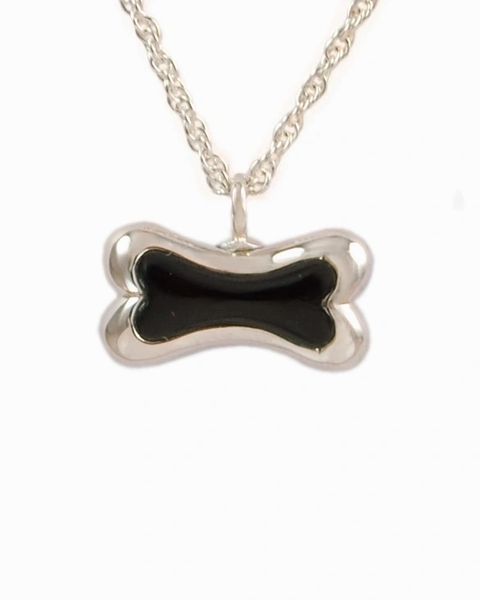 Sterling Silver Bone with Onyx Stone Cremation Jewelry-Jewelry-Cremation Keepsakes-Afterlife Essentials