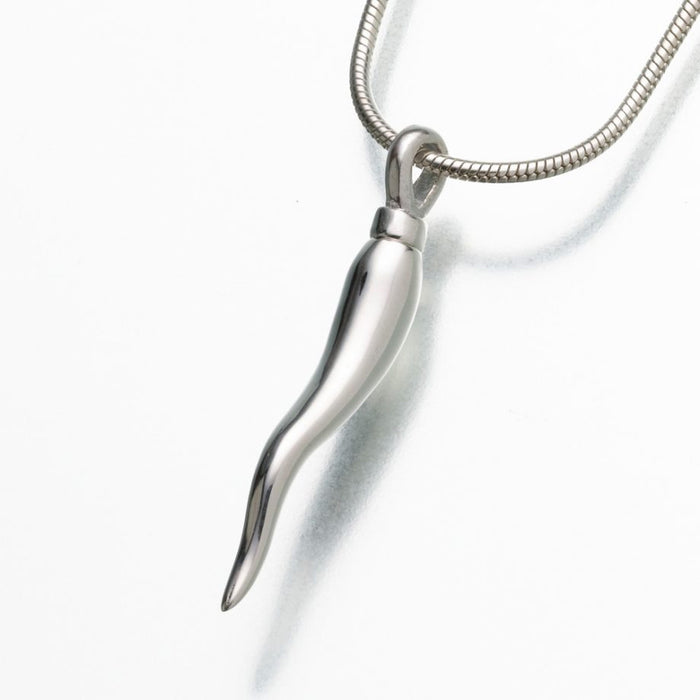 Italian Horn Pendant Cremation Jewelry-Jewelry-Madelyn Co-Sterling Silver-Afterlife Essentials