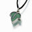 Pewter Leaf Pendant with Green Enamel Cremation Jewelry-Jewelry-Madelyn Co-Pewter-Free 24" Black Satin Cord-Afterlife Essentials
