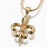 Fleur de Lis Pendant Cremation Jewelry-Jewelry-Madelyn Co-Gold Vermiel-Free 24" Black Satin Cord-Afterlife Essentials