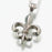 Fleur de Lis Pendant Cremation Jewelry-Jewelry-Madelyn Co-14K White Gold-Free 24" Black Satin Cord-Afterlife Essentials