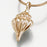 Conch Shell Pendant Cremation Jewelry-Jewelry-Madelyn Co-14K Yellow Gold-Free 24" Black Satin Cord-Afterlife Essentials