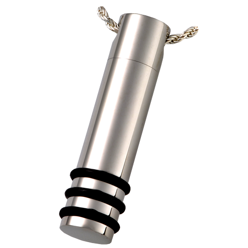 Stainless Steel Banded Cylinder Cremation Jewelry-Jewelry-New Memorials-Afterlife Essentials