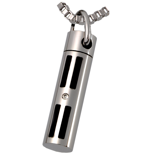 Stainless Steel Regal Cylinder Pendant Cremation Jewelry-Jewelry-New Memorials-Afterlife Essentials