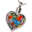 Stainless Steel Art Glass Heart Ii Cremation Jewelry-Jewelry-New Memorials-Afterlife Essentials