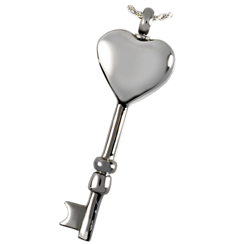 Stainless Steel Key To My Heart Ii Cremation Jewelry-Jewelry-New Memorials-Afterlife Essentials