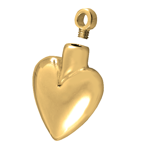 Brass Modern Heart Pendant Cremation Jewelry-Jewelry-New Memorials-Free Black Satin Cord-Afterlife Essentials